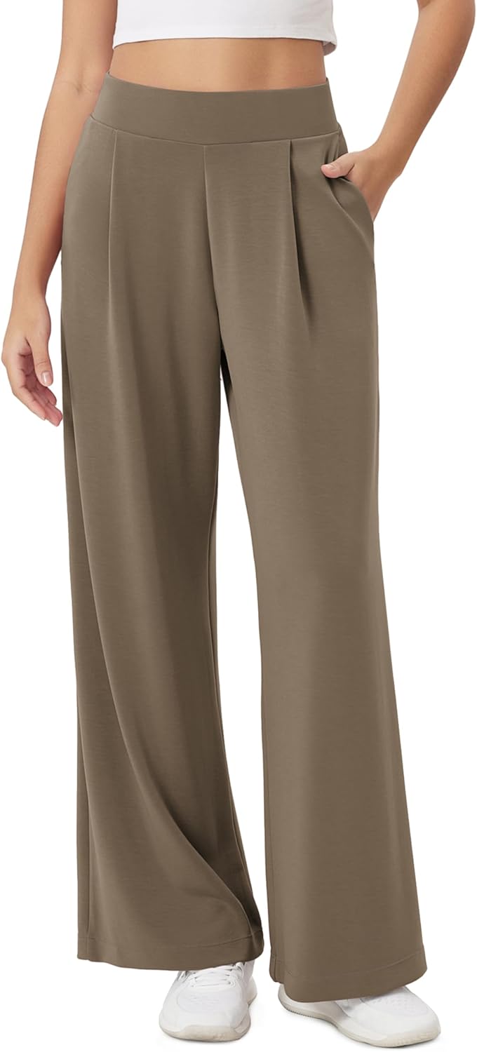 ODODOS Modal Soft Wide Leg Pants for Women with Pockets
