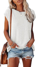 MIROL Women's Short Sleeve Tunic Top - Comfortable Batwing Casual Tee
