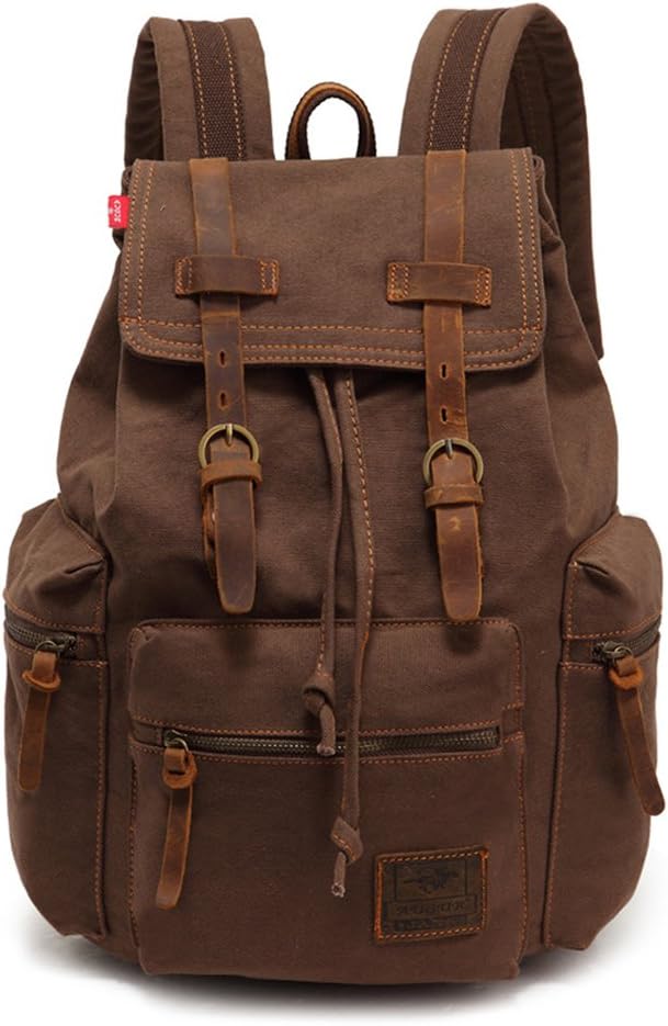 AUGUR High Capacity Canvas Vintage Backpack for School Travel