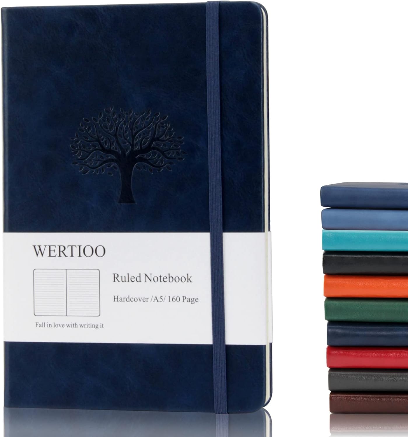 WERTIOO Leather Journal A5 Ruled 160p 100gsm - Stylish Business Diary
