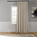 Faux Linen Curtains 100W x 108L Birch - Room Darkening Drapes