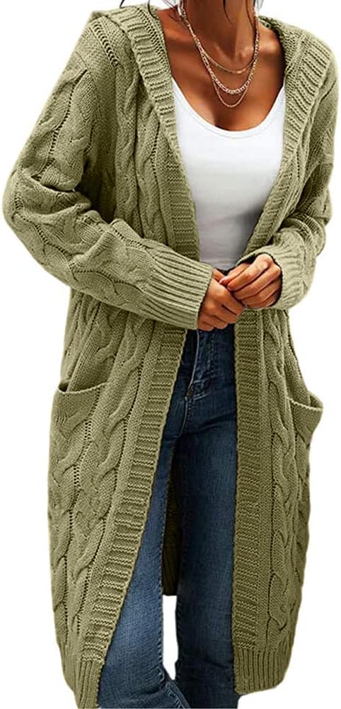 Women Hooded Open Front Cardigan Sweaters for Cozy Style