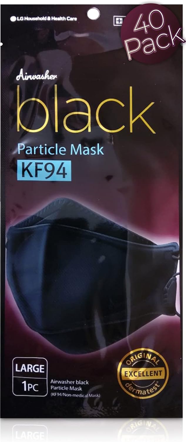 KF94 Disposable Face Mask - Black Breathable 4-Ply Masks