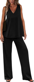 Women's 2 Piece Summer Tracksuit Set - Comfortable Wide Leg Knit