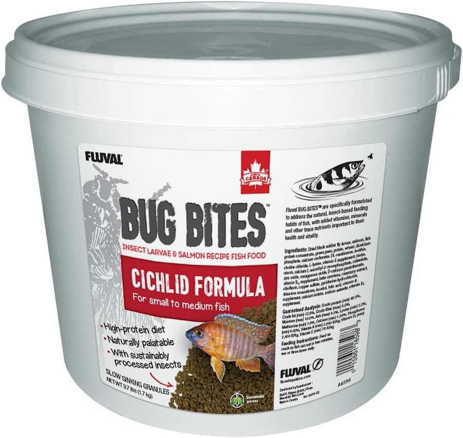 Fluval Bug Bites Cichlid Fish Food for Small to Medium Fish