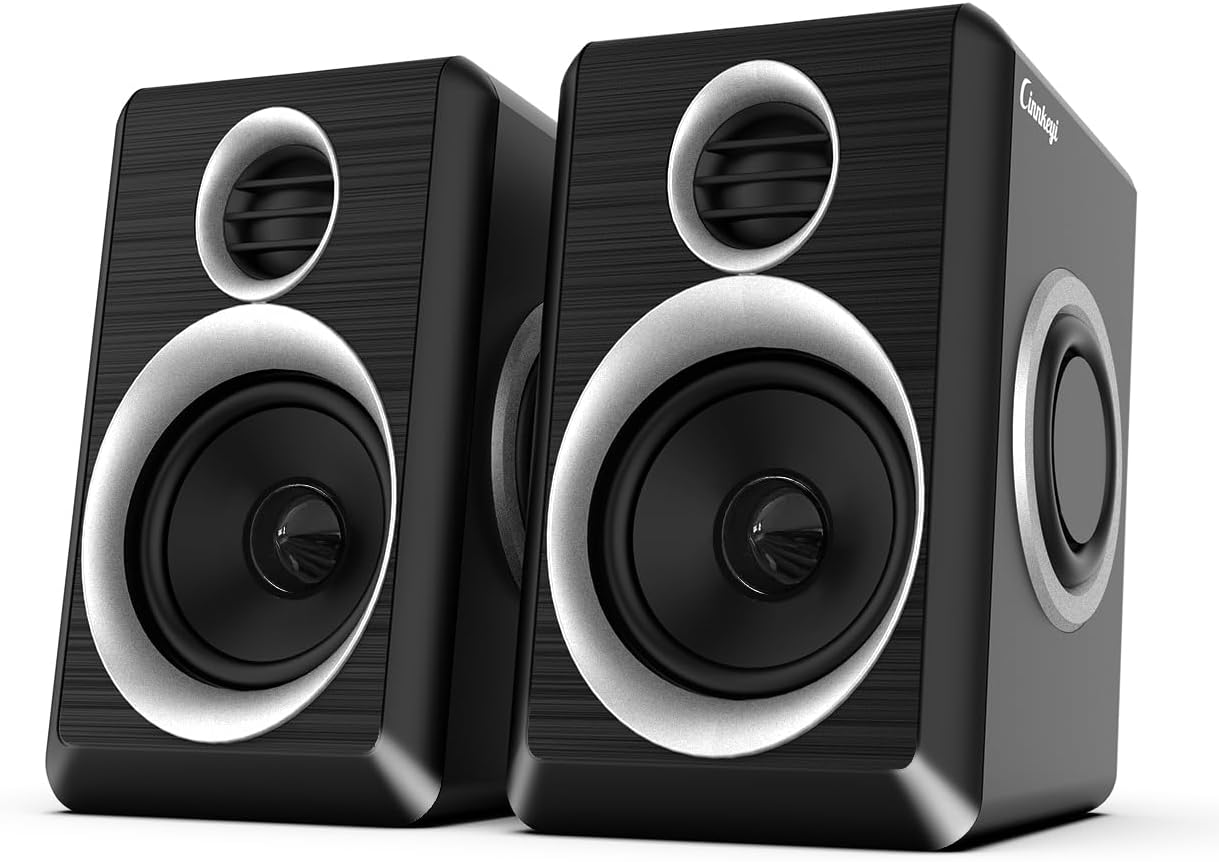 USB-Powered PC Speakers with Deep Bass, Enhanced Sound Quality