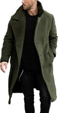 Makkrom Mens Double Breasted Trench Coat Casual Lapel Collar