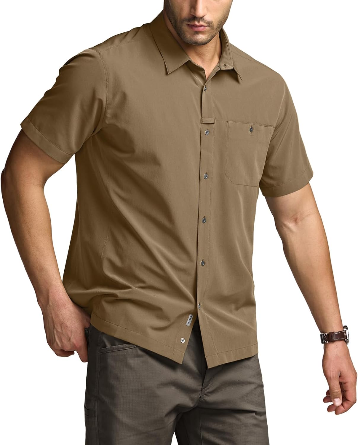 CQR Men's Tactical Short Sleeve Shirts for Outdoor Activities