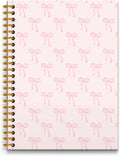 Pink Coquette Bows Spiral Journal Notebook 5.58 x 8.3 - Cute Portable