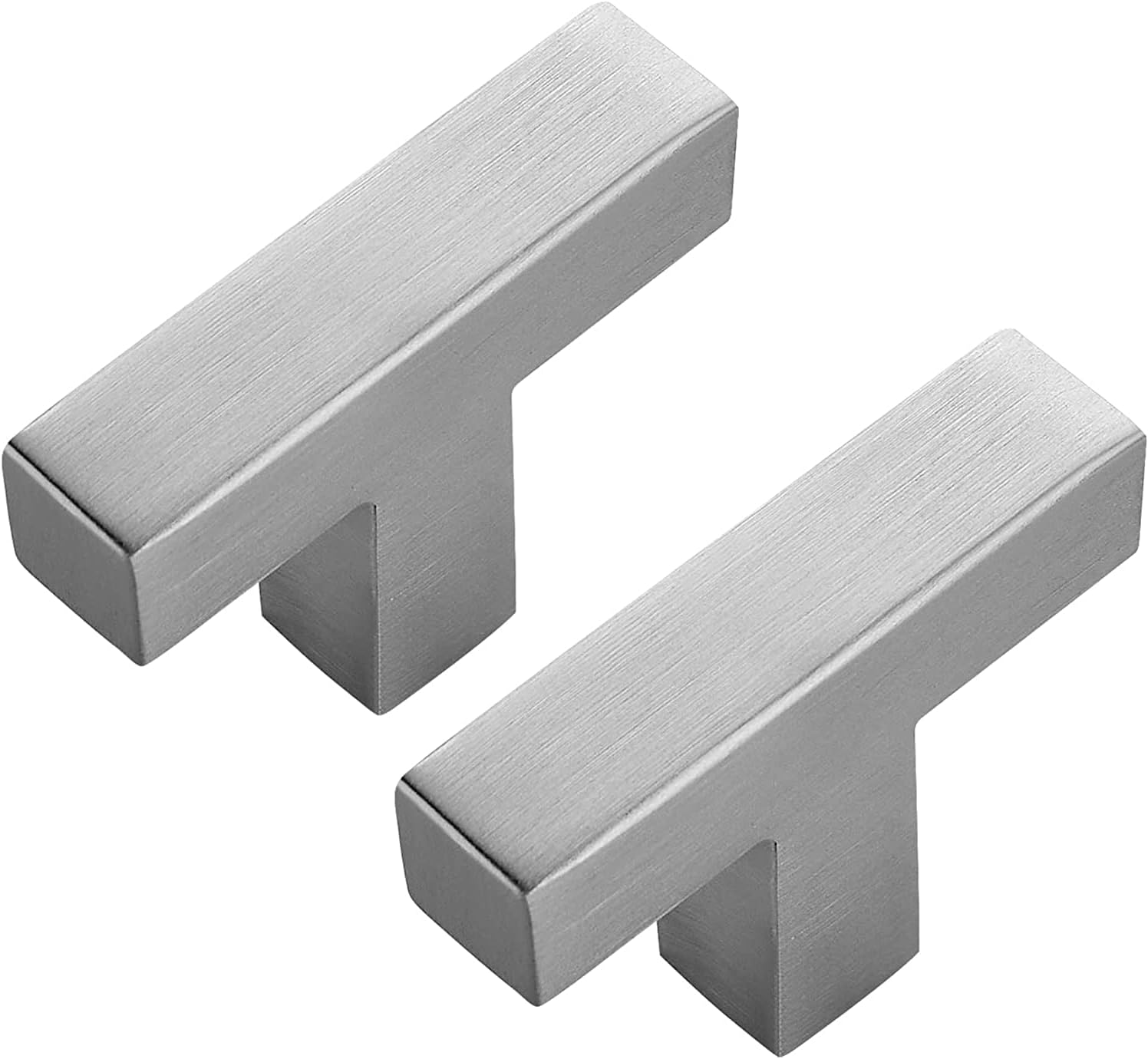 Brushed Nickel Square Bar Cabinet Knobs for Modern Kitchens