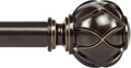 Adjustable 1 Inch Antique Bronze Curtain Rod Set - 36-72 Inches Reach - Elegant Netted Texture Finials - by KAMANINA