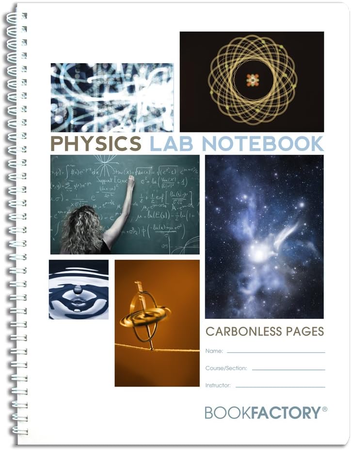 BookFactory Carbonless Physics Lab Notebook for Easy Use