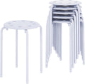 6-Piece Stackable Stools Set - 17.7 in Standard Height Color Mix