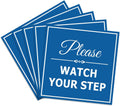 Square Classy Please Watch Your Step Sign - Medium 5 Pack