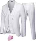 MY'S Men's 3 Piece Slim Fit Suit Set with Tie - Modern (Style NWT7)