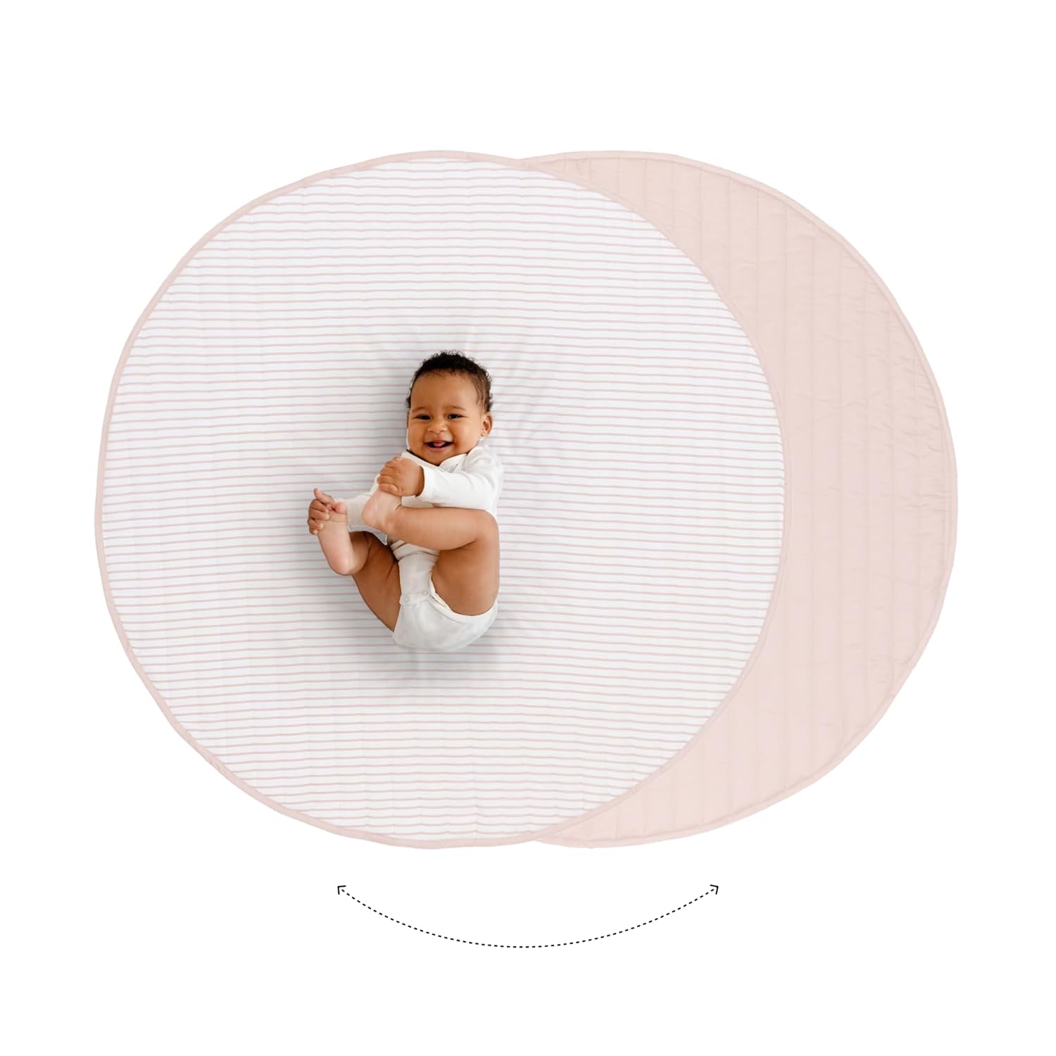 Toddlekind Organic Cotton 48in Reversible Quilted Luxe Play Mat