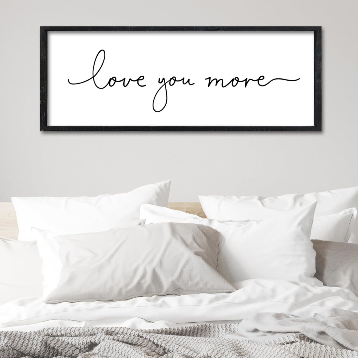 Surfapans Love You More Sign for Couples Over Bed Decor