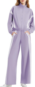 Casly Lamiit Women 2 Piece Lounge Zip Up Sweat Set - Lightweight
