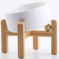 Petygooing White Elevated 15 Tilted Ceramic Dog Bowl for Large