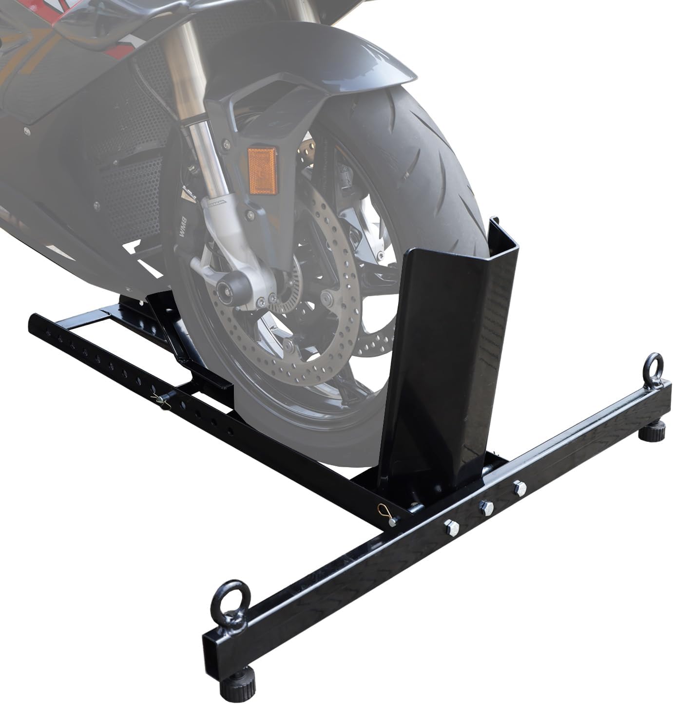 Motorcycle Wheel Chock for Safe Storage and Transport