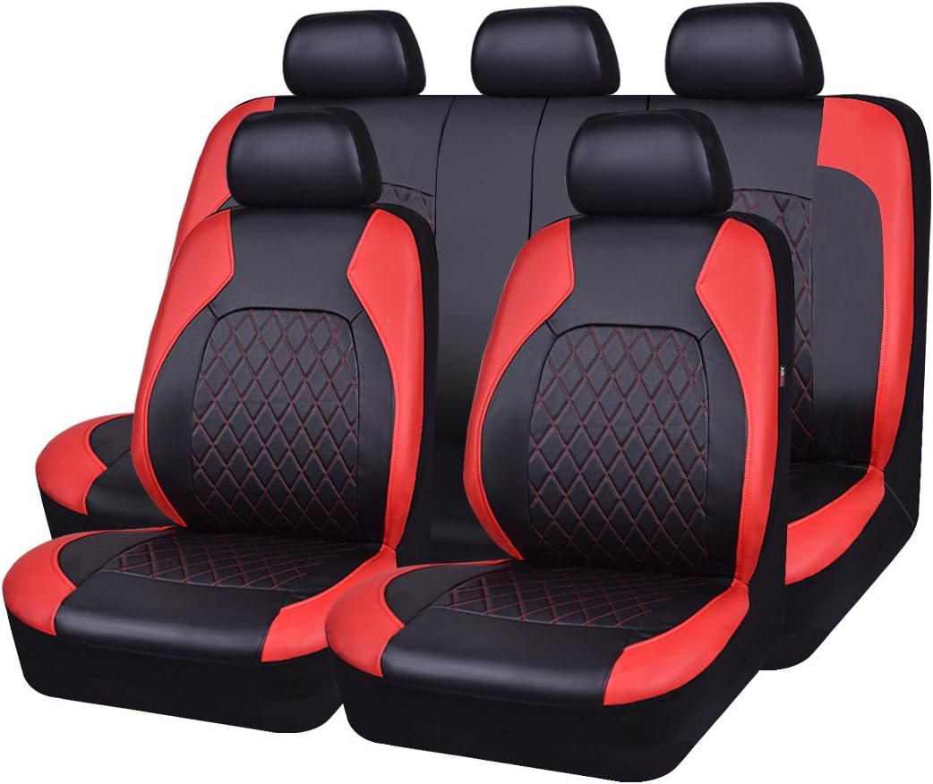 Universal Faux Leather Car Seat Covers Full Set for Comfort