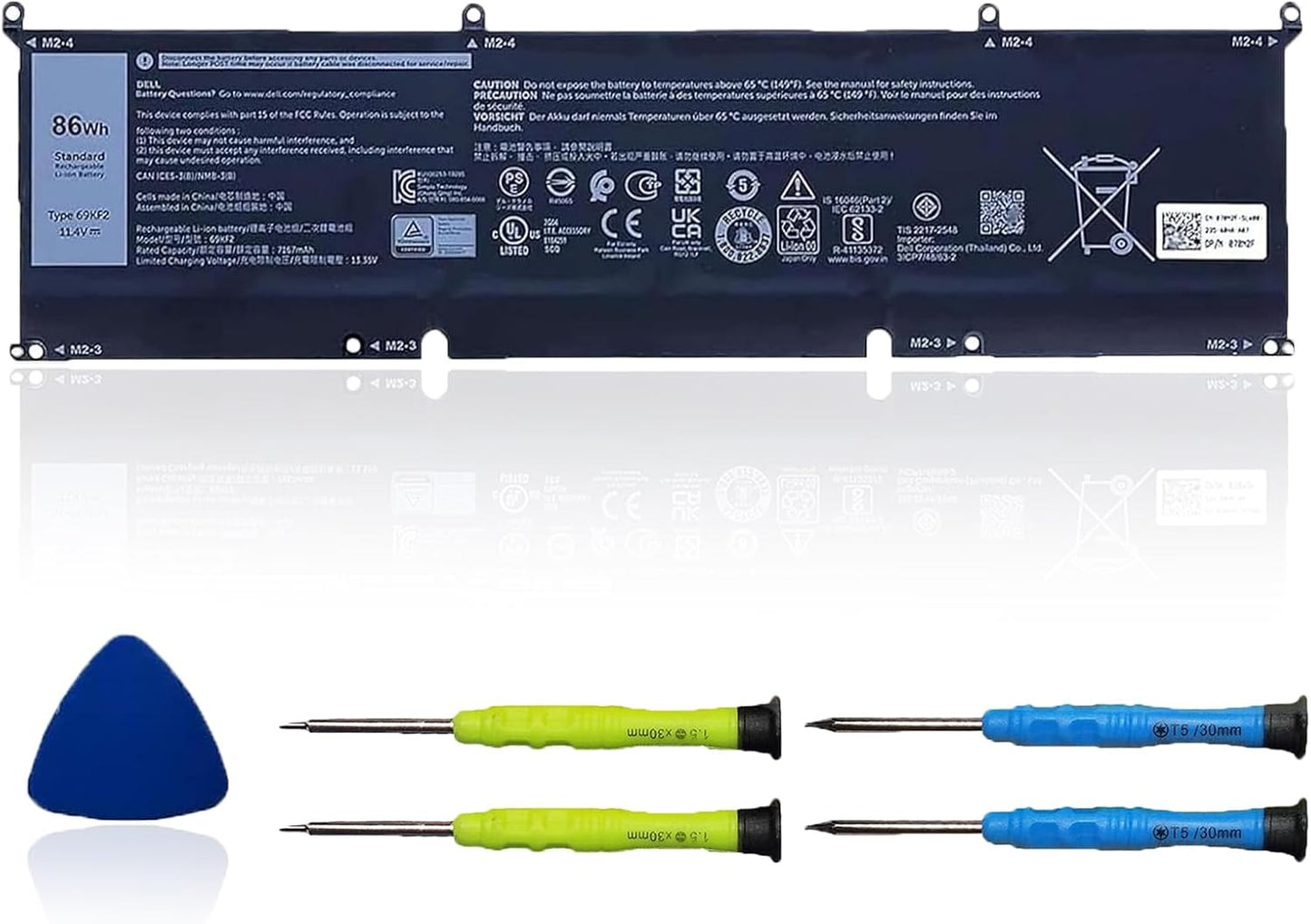 86Wh 69KF2 Battery Replacement for Dell G7 15 and XPS 15