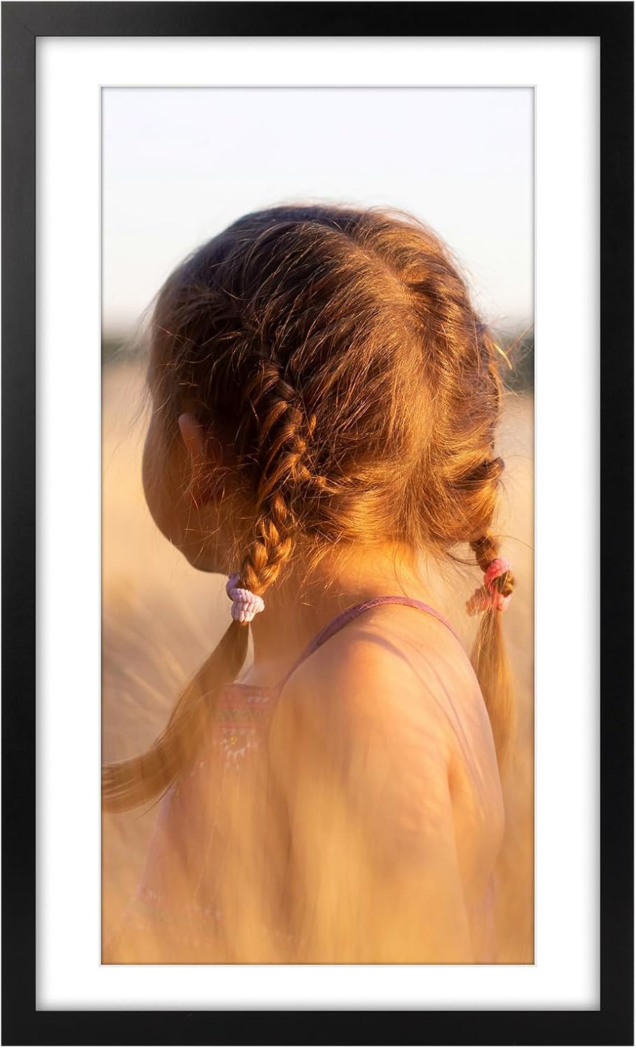 14x24 Picture Frame with Mat for 11x22 Photos - Black Frame