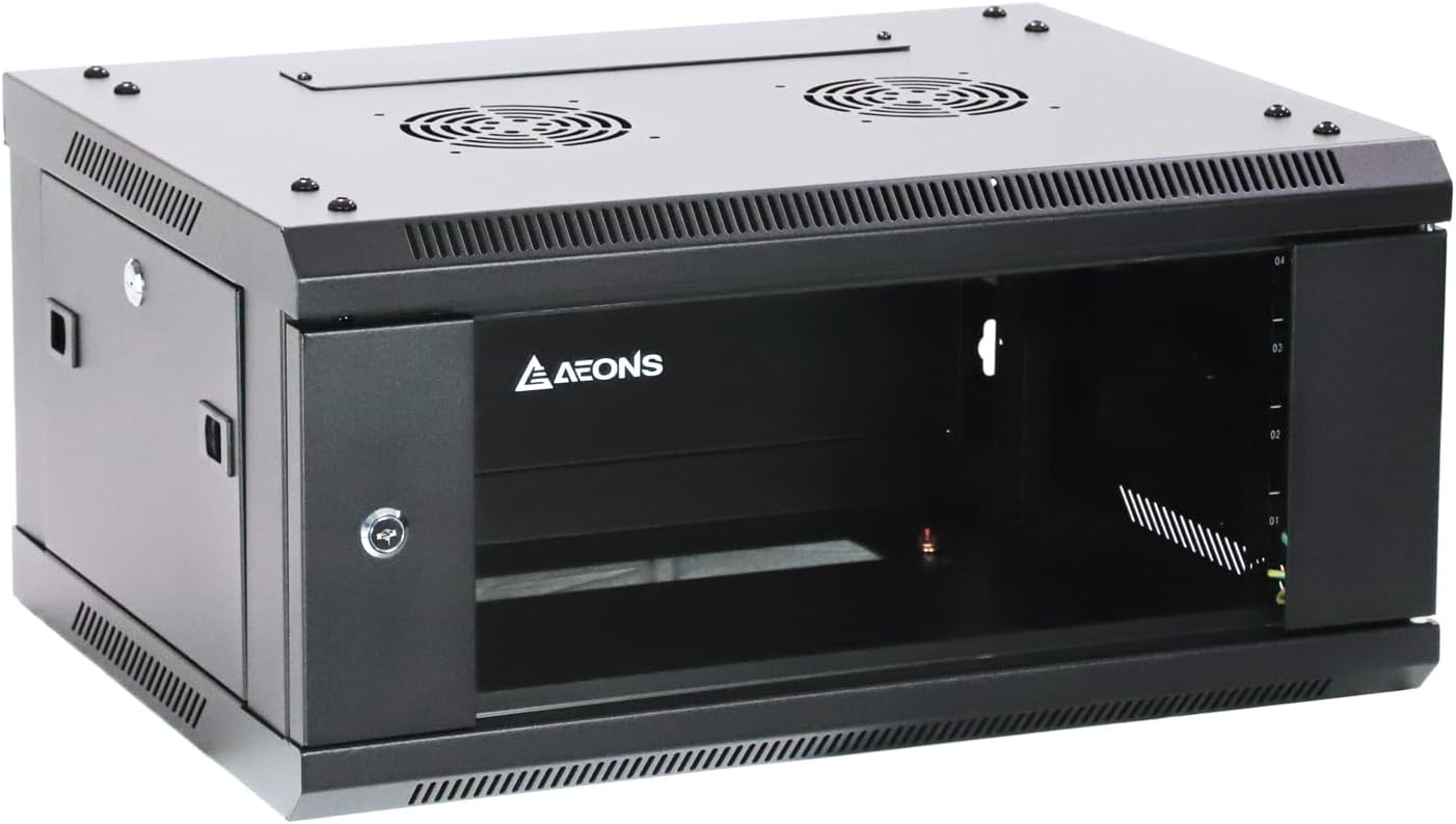 AEONS 4U Professional Wall Mount Network Server Cabinet Enclosure