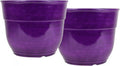 Glazed Brushed Happy Plastic Planter, Large 15in (Pack of 2) - Durable