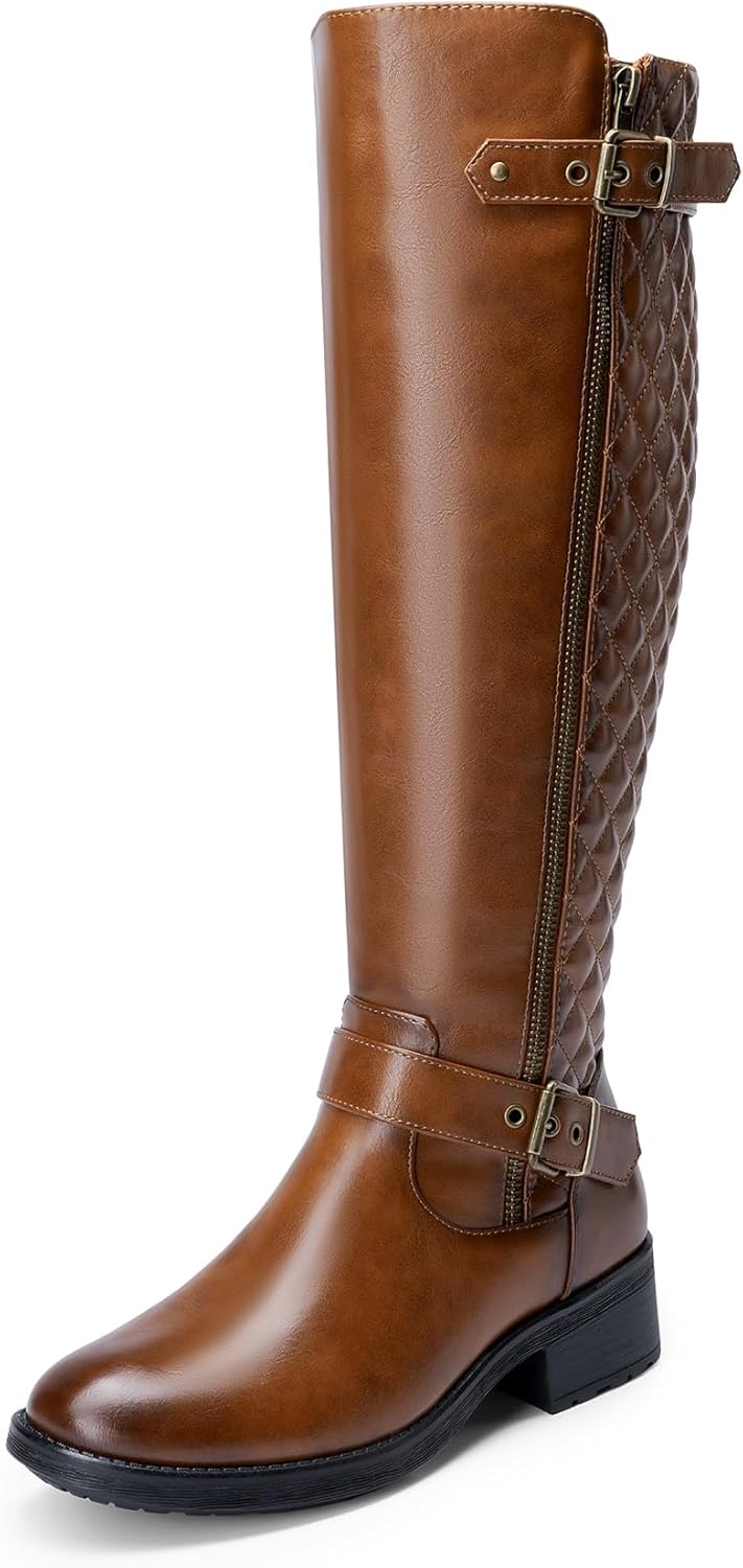 DREAM PAIRS Women's Knee High Boots for Wide Calf Comfort