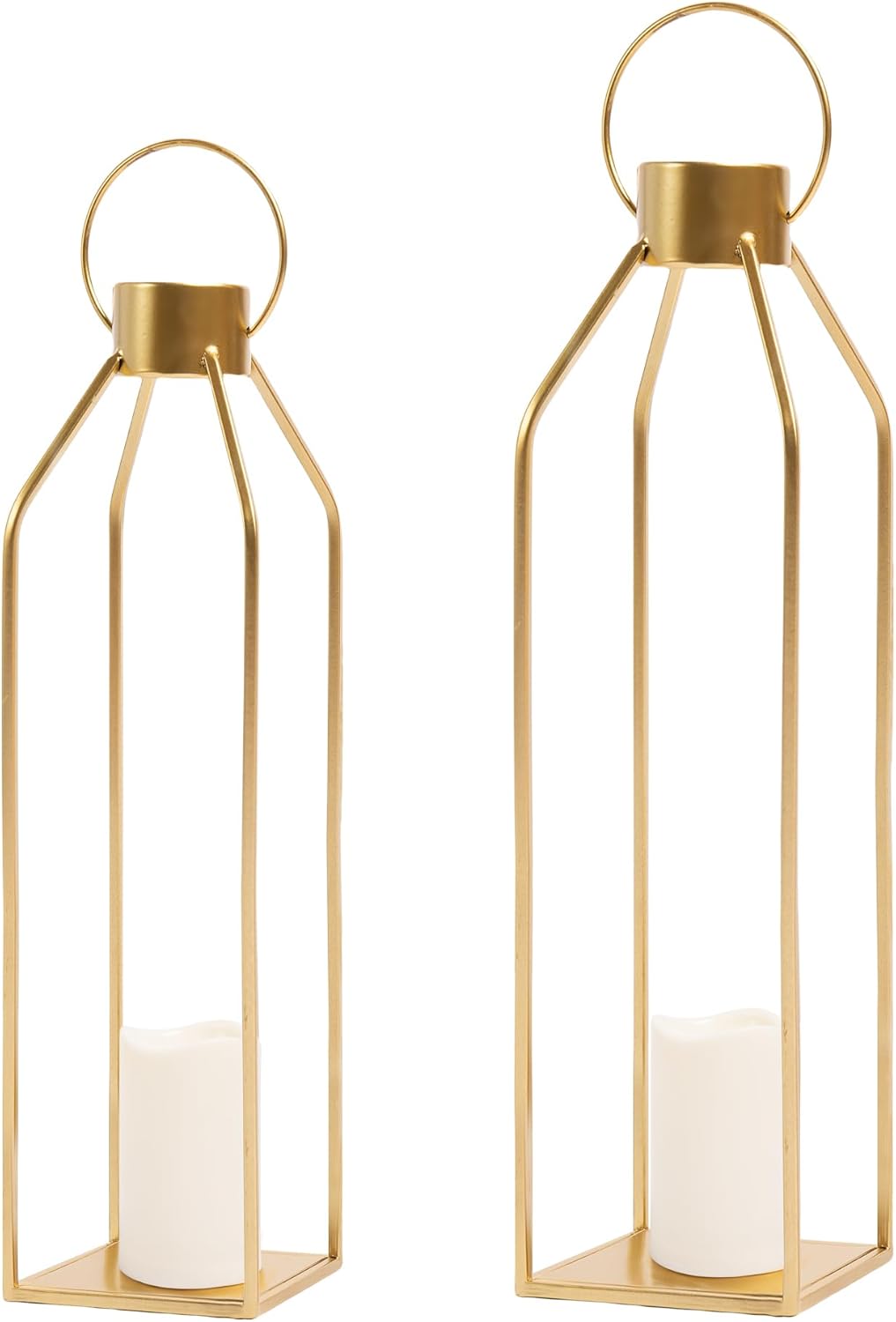Modern Farmhouse Lanterns with Timer Flickering Candles for Decor