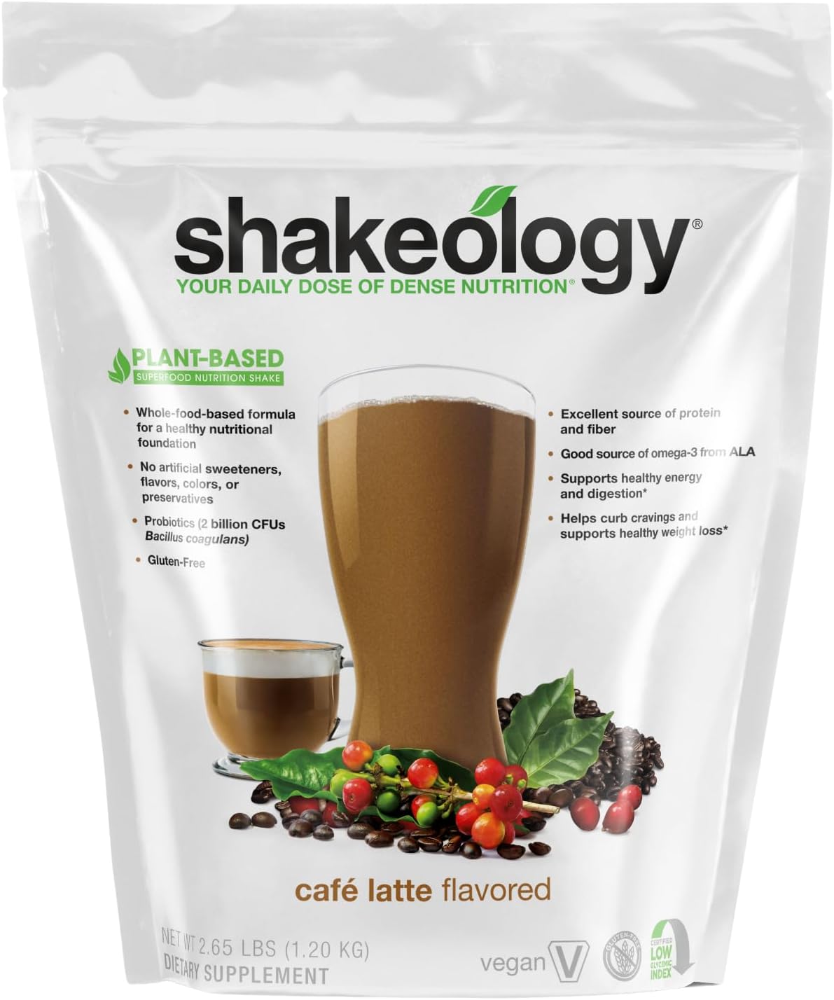 Shakeology Cafe Latte Plant Based Protein Powder for Weight Loss