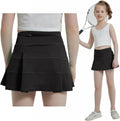 Girls High Waisted Pleated Tennis Skirt with 3 Pockets - School