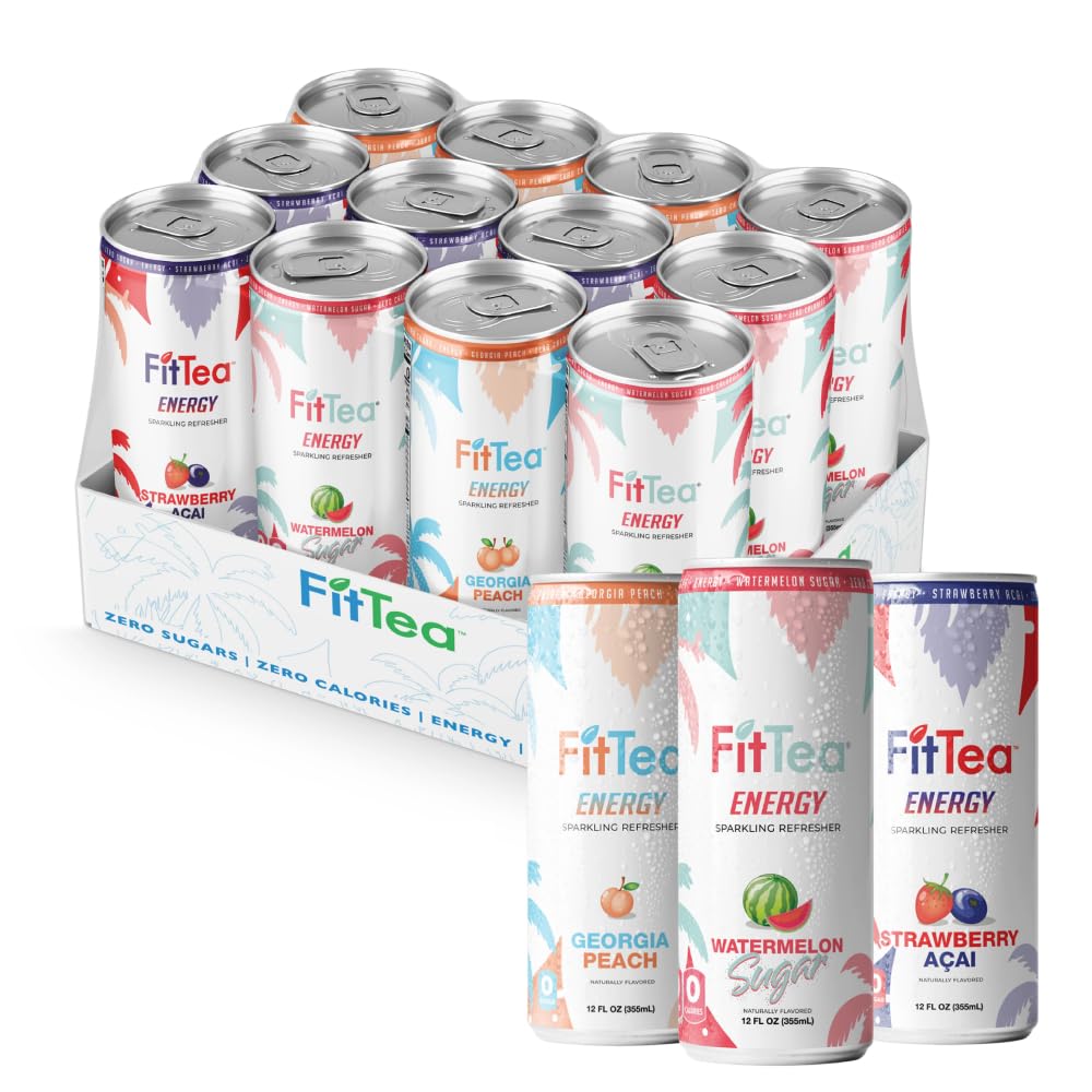 FitTea Healthy Energy Drink - Sugar Free Tropical Variety Pack