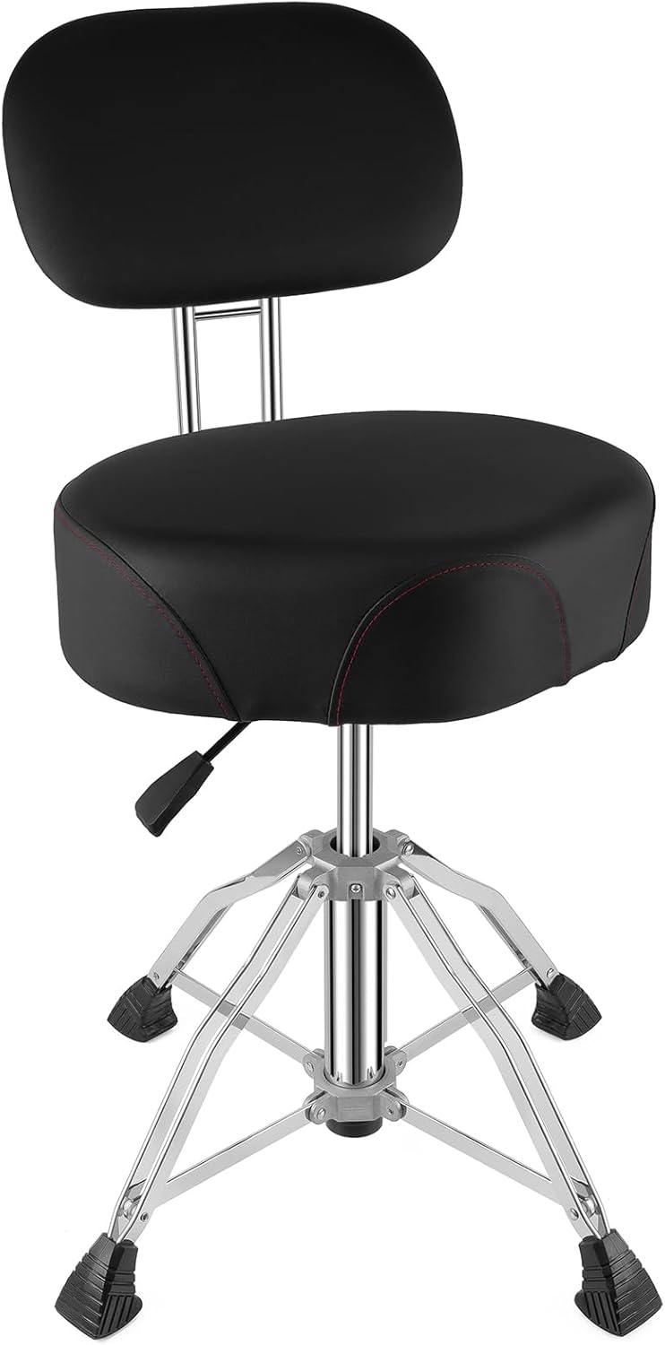Comfortable Drum Throne with Backrest for Musicians and Beginners