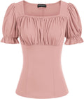 Elegant Puff Sleeve Square Neck Top for Women by Scarlet Darkness