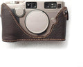 Handmade Genuine Real Leather Half Camera Case for Contax G2 - Dark