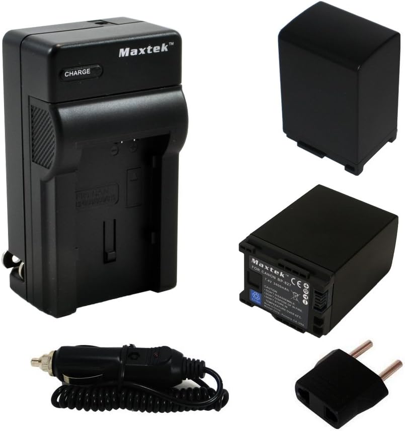 Maxtek 2 Pack Rechargeable Batteries and Charger for Canon BP-827