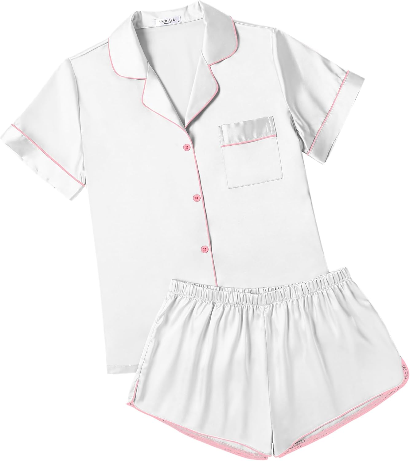 Ekouaer Womens Silk Satin Pajamas for Comfortable Sleepwear