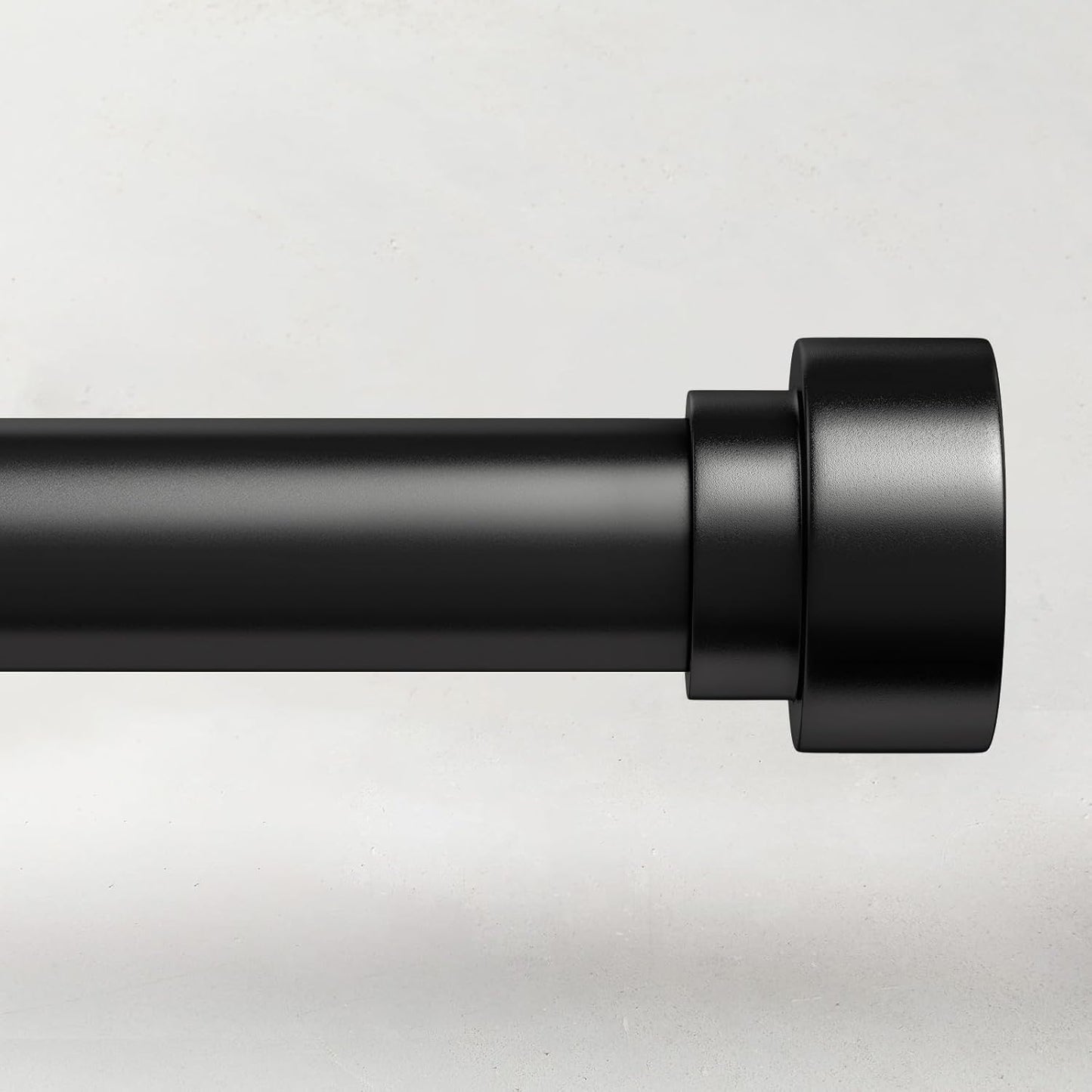 Adjustable Black Curtain Rod 66-120: Modern style for indoor/outdoor use