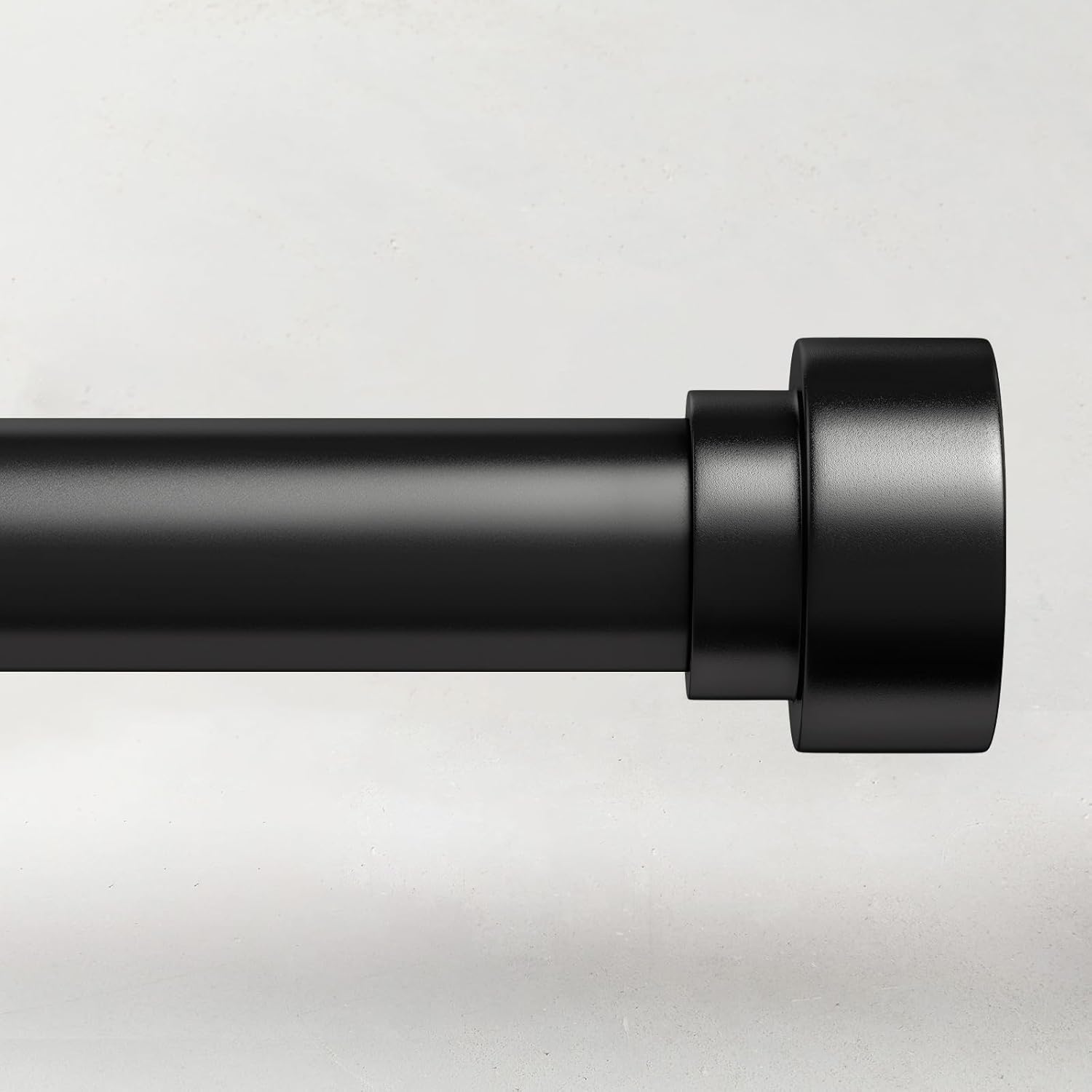 Adjustable Black Curtain Rod 66-120: Modern style for indoor/outdoor use