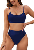 Pink Queen Plus Size High Waisted Bikini Set - Flattering High Cut Fit