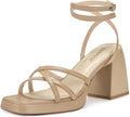 Platform Heels for Women Comfortable Strappy Short Block Chunky