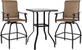 LEVELEVE Patio Bar Set with Swivel Stools for Outdoor Use