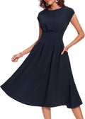 1940s Dresses with Pockets 50s Retro Tea Length Dress - Vintage Fit is