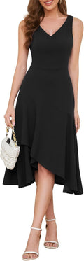 Aupuls Asymmetrical Ruffle Cocktail Dress - Elegant Wedding & Party Attire
