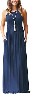 Women's Sleeveless Racerback Maxi Dress Floral Print - Soft Stretch