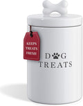 Large Dog Treat Container Airtight Ceramic Jar - Keeps Treats Fresh