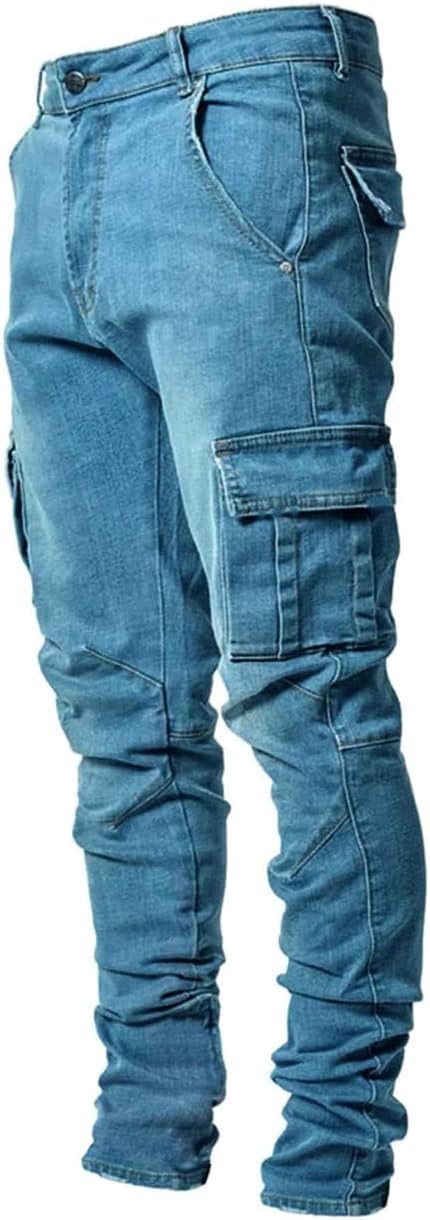 HUNGSON Men's Slim Fit Stretch Jeans for Comfort and Style