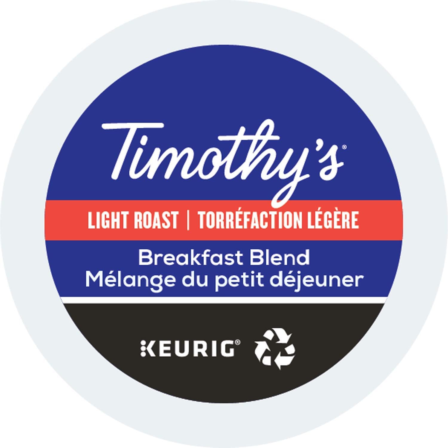 Timothy's Breakfast Blend Single-Serve K-Cup Pods for Coffee Lovers